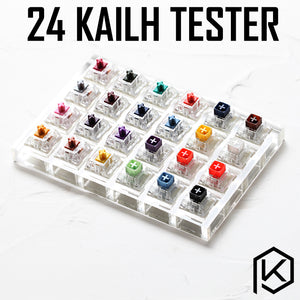 24 switch switches tester with acrylic base blank keycaps for mechanical keyboard kailh box heavy pro purple orange yellow gold - KPrepublic