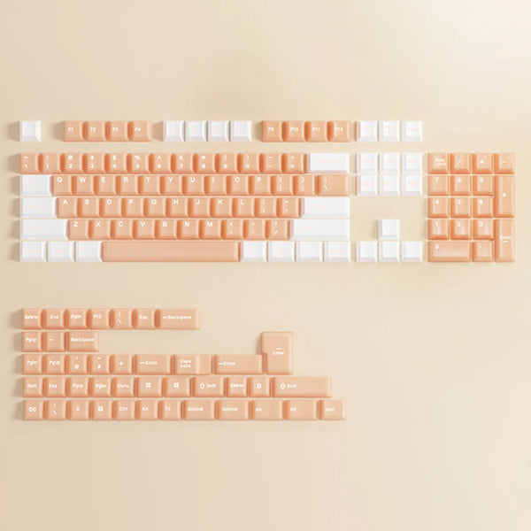 Rainbow and Feather Garmen ABS PBT Doubleshot Keycap Silk Dress White Orange Keycaps For Mechanical Keyboard Cherry Profile ISO